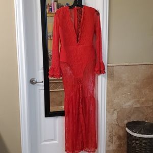 Lace maxi romper dress- nightie size S-M